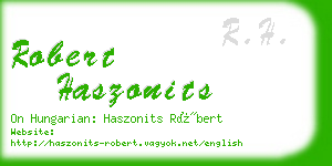 robert haszonits business card